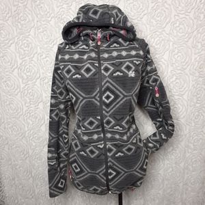 New Balance Fleece Full Zip Hoodie Grey W/ Pink L